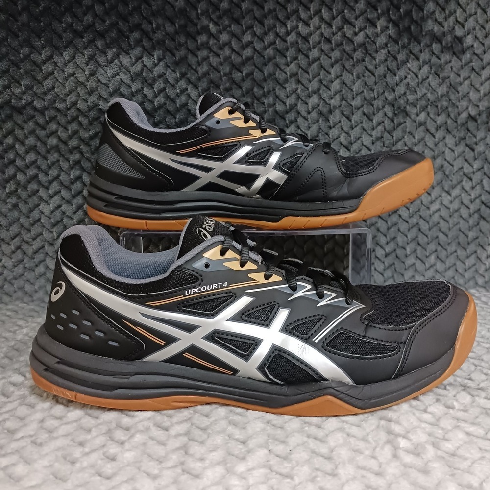 Asics Upcourt 4 Men's Indoor Court Volleyball Shoes Black Pure Silver Size 11.5